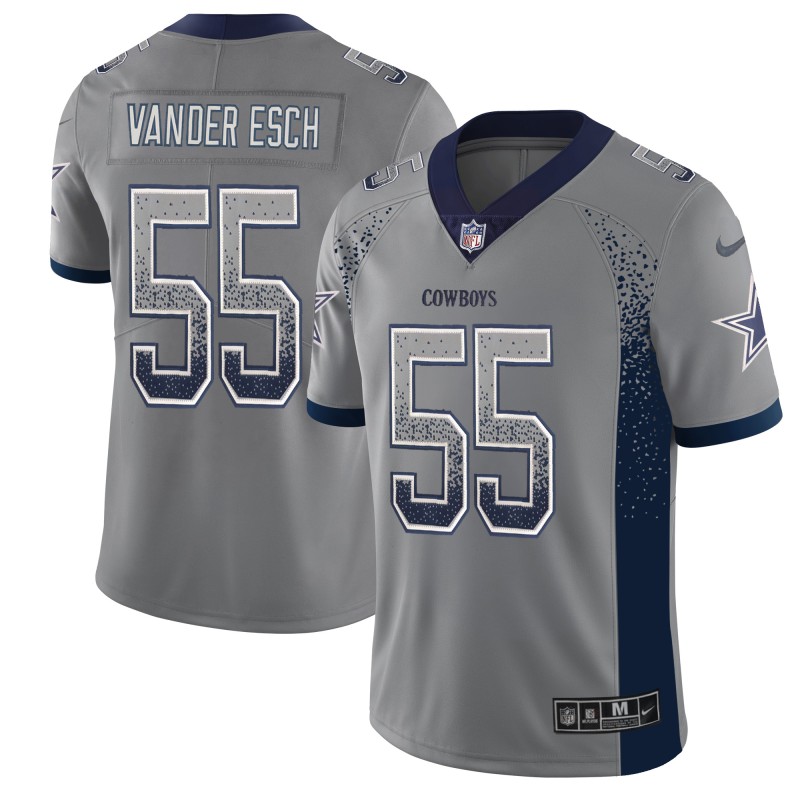 Men's Cowboys #55 Leighton Vander Esch Gray 2018 Drift Fashion Color Rush Limited Stitched NFL Jersey