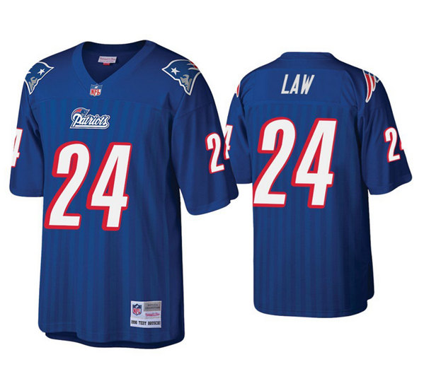 Men's New England Patriots #24 Ty Law Royal Stitched Jersey