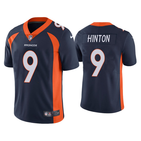 Men's Denver Broncos #9 Kendall Hinton Navy Vapor Untouchable Limited Stitched Jersey