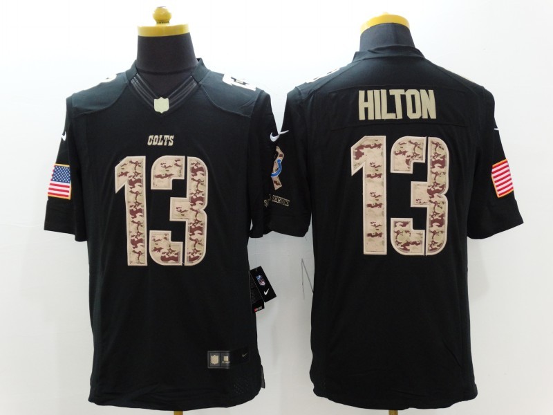 Men's Indianapolis Colts #13 T.Y. Hilton Black Impact Salute To Service Limited Stitched NFL Jersey