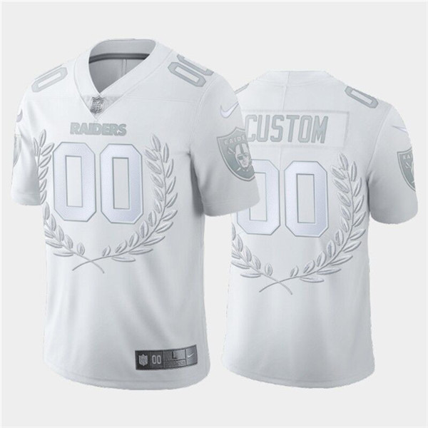 Men's Las Vegas Raiders Customized White MVP Stitched Limited Jersey (Check description if you want Women or Youth size)