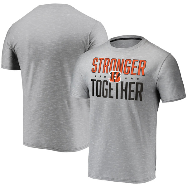 Men's Cincinnati Bengals Grey Charcoal Stronger Together T-Shirt