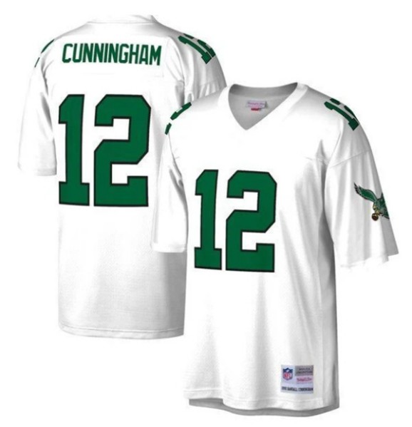 Men's Philadelphia Eagles #12 Randall Cunningham White Stitched NFL Jersey