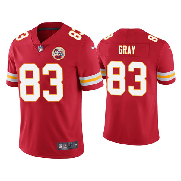 Men's Kansas City Chiefs #83 Noah Gray Red Limited Stitched Jersey