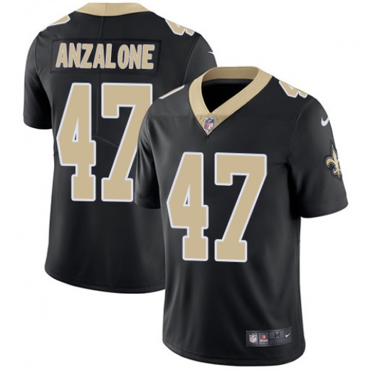 Men’s New Orleans Saints #47 Alex Anzalone Black Vapor Untouchable Limited Stitched NFL Jersey