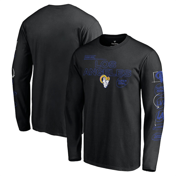 Men's Los Angeles Rams 2022 Black Super Bowl LVI Champions Long Sleeve T-Shirt