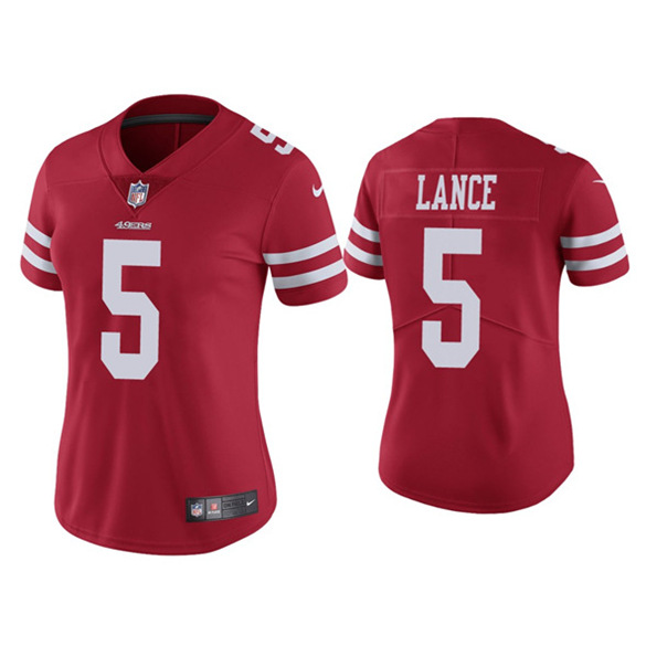 Men's San Francisco 49ers #5 Trey Lance 2021 NFL Draft Red Vapor ...