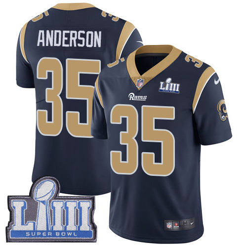 Men's Los Angeles Rams #35 C.J. Anderson Navy Blue Super Bowl LIII Vapor Untouchable Limited Stitched NFL Jersey