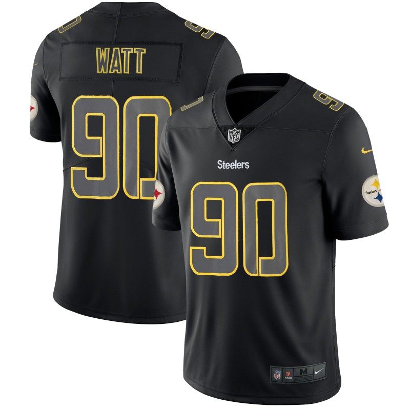 Men's Steelers #90 T. J. Watt 2018 Black Impact Limited Stitched NFL Jersey