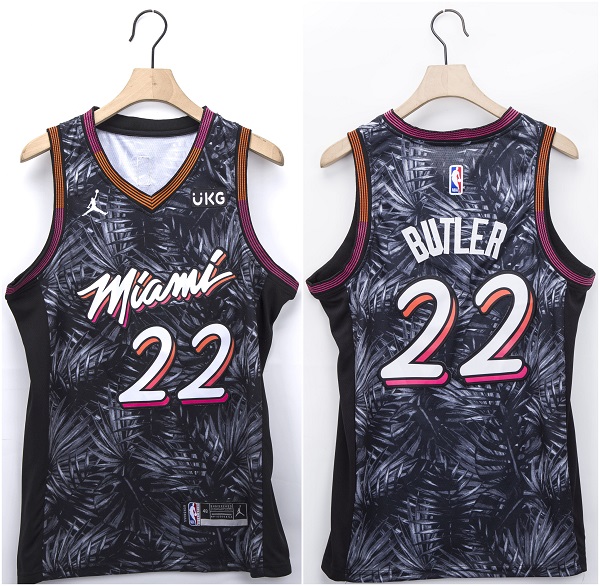 Men's Miami Heat #22 Jimmy Butler Black Lights Stitched NBA Jersey