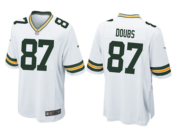 Men's Green Bay Packers #87 Romeo Doubs White Stitched Game Jersey