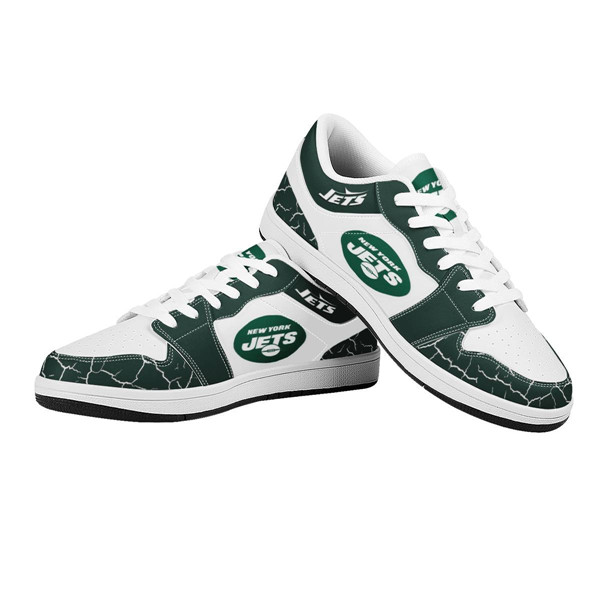 Men's New York Jets AJ Low Top Leather Sneakers 001