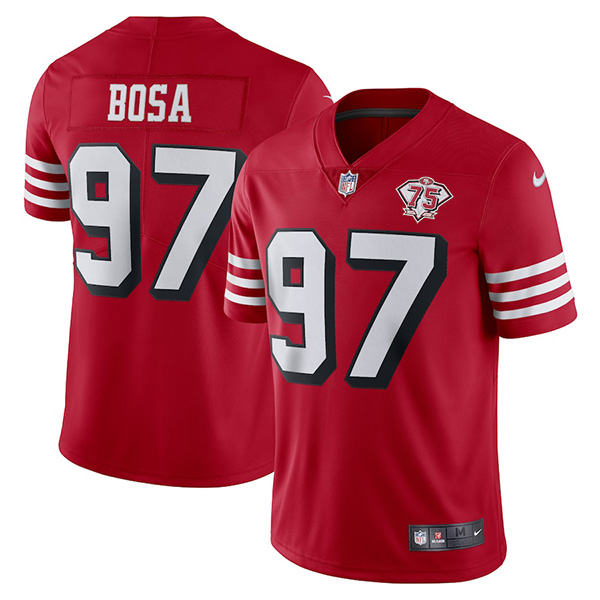 Men's San Francisco 49ers #97 Nick Bosa Stitched NFL Jersey (Check description if you want Women or Youth size)