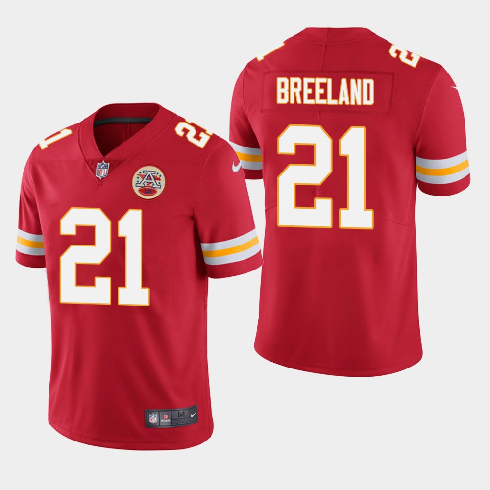 Men's Kansas City Chiefs #21 Bashaud Breeland Red Vapor Untouchable Limited Stitched NFL Jersey