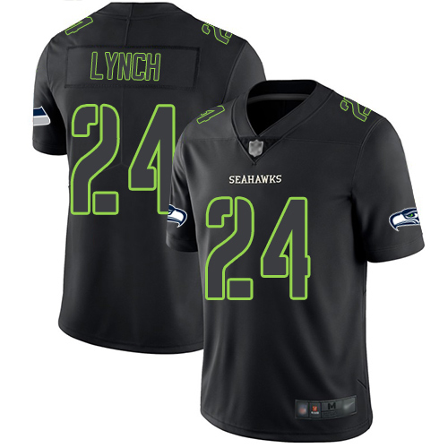 Men's Seahawks #24 Marshawn Lynch 2018 Black Impact Limited Stitched ...