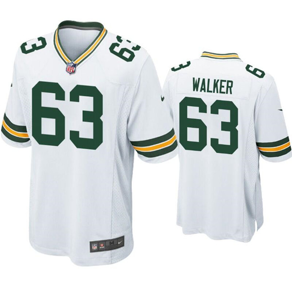 Men's Green Bay Packers #63 Rasheed Walker White Stitched Football Jersey