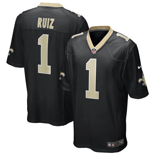 Men's New Orleans Saints #1 Ruiz Black 2020 NFL Draft First Round Pick Game Jersey
