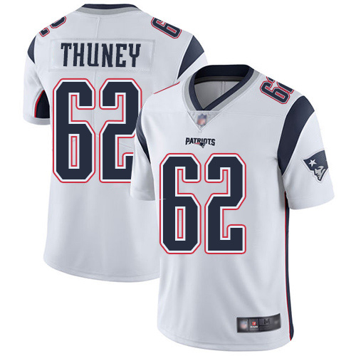 Men's New England Patriots #62 Joe Thuney White Vapor Untouchable Limited Stitched NFL Jersey