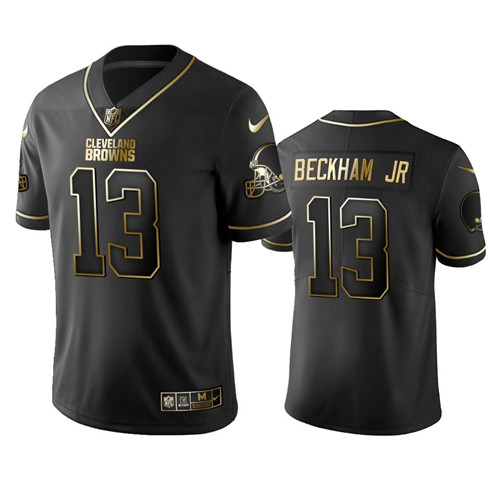 Men's Cleveland Browns #13 Odell Beckham Jr. Black 2019 Golden Edition Limited Stitched NFL Jersey