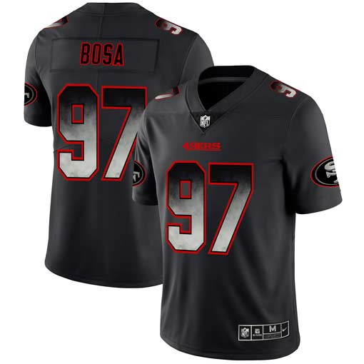 Men's San Francisco 49ers #97 Nick Bosa Black 2019 Smoke Fashion Limited Stitched NFL Jersey