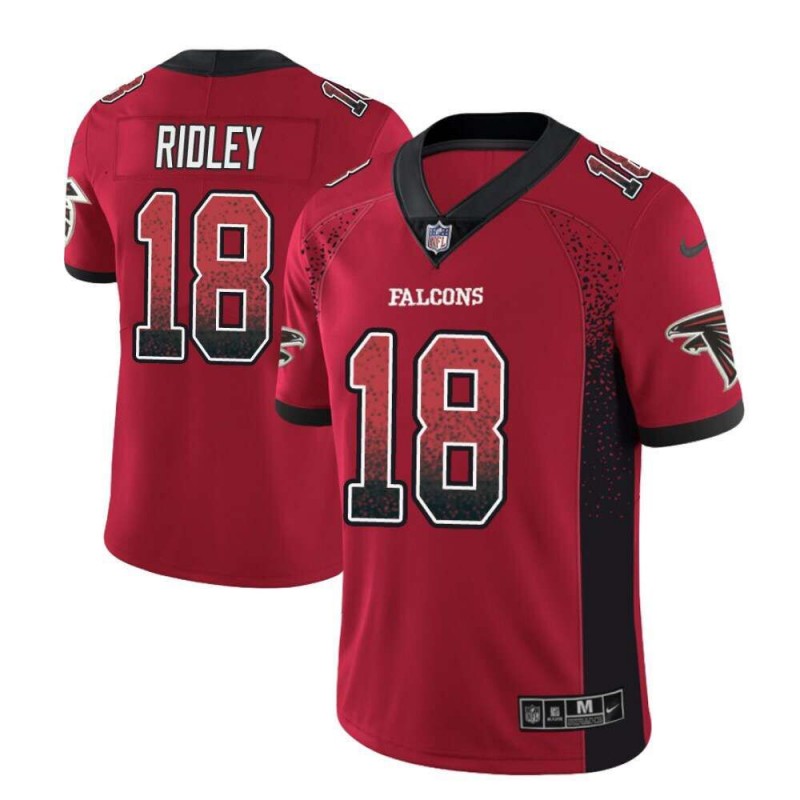 Men's Falcons #18 Calvin Ridley Red 2018 Drift Fashion Color Rush Limited Stitched NFL Jersey