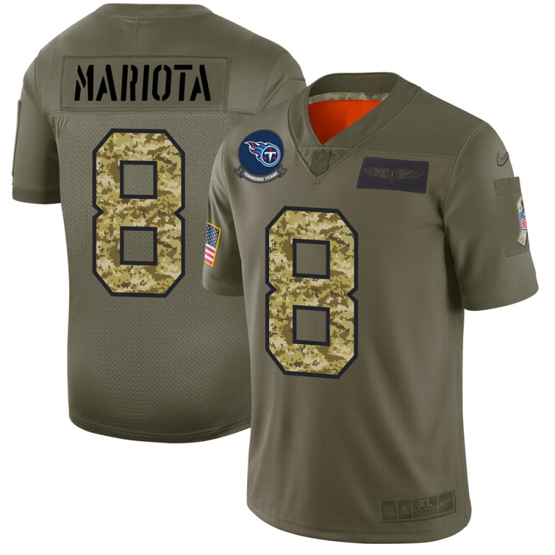 Men's Tennessee Titans #8 Marcus Mariota 2019 Olive/Camo Salute To Service Limited Stitched NFL Jersey