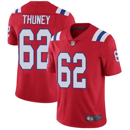 Men's New England Patriots #62 Joe Thuney Red Vapor Untouchable Limited Stitched NFL Jersey