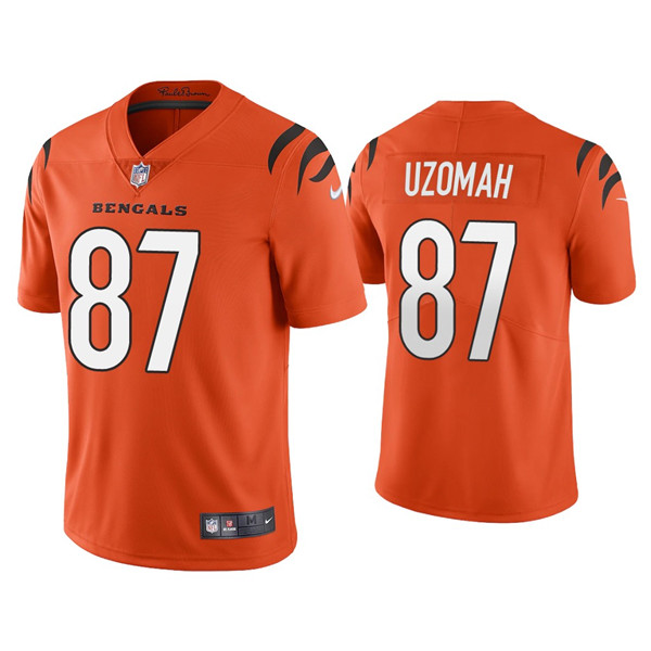 Men's Cincinnati Bengals #87 C.J. Uzomah 2021 New Orange Vapor Untouchable Limited Stitched Jersey