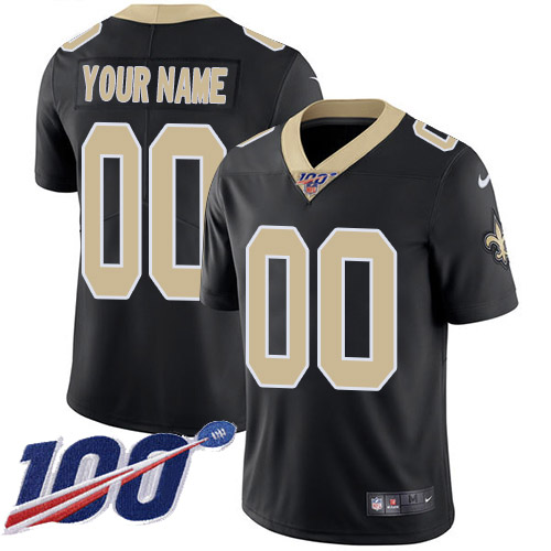 Men's Saints 100th Season ACTIVE PLAYER Black Vapor Untouchable Limited Stitched NFL Jersey.