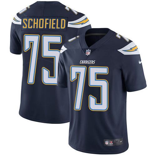 Men's Los Angeles Chargers #75 Michael Schofield Navy Blue Vapor Untouchable Limited Stitched NFL Jersey