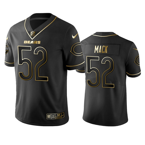 Men's Chicago Bears #52 Khalil Mack Black 2019 Golden Edition Limited Stitched NFL Jersey