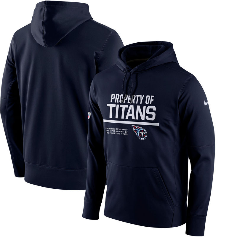 Men's Tennessee Titans Nike Navy Circuit Property Of Performance Pullover Hoodie