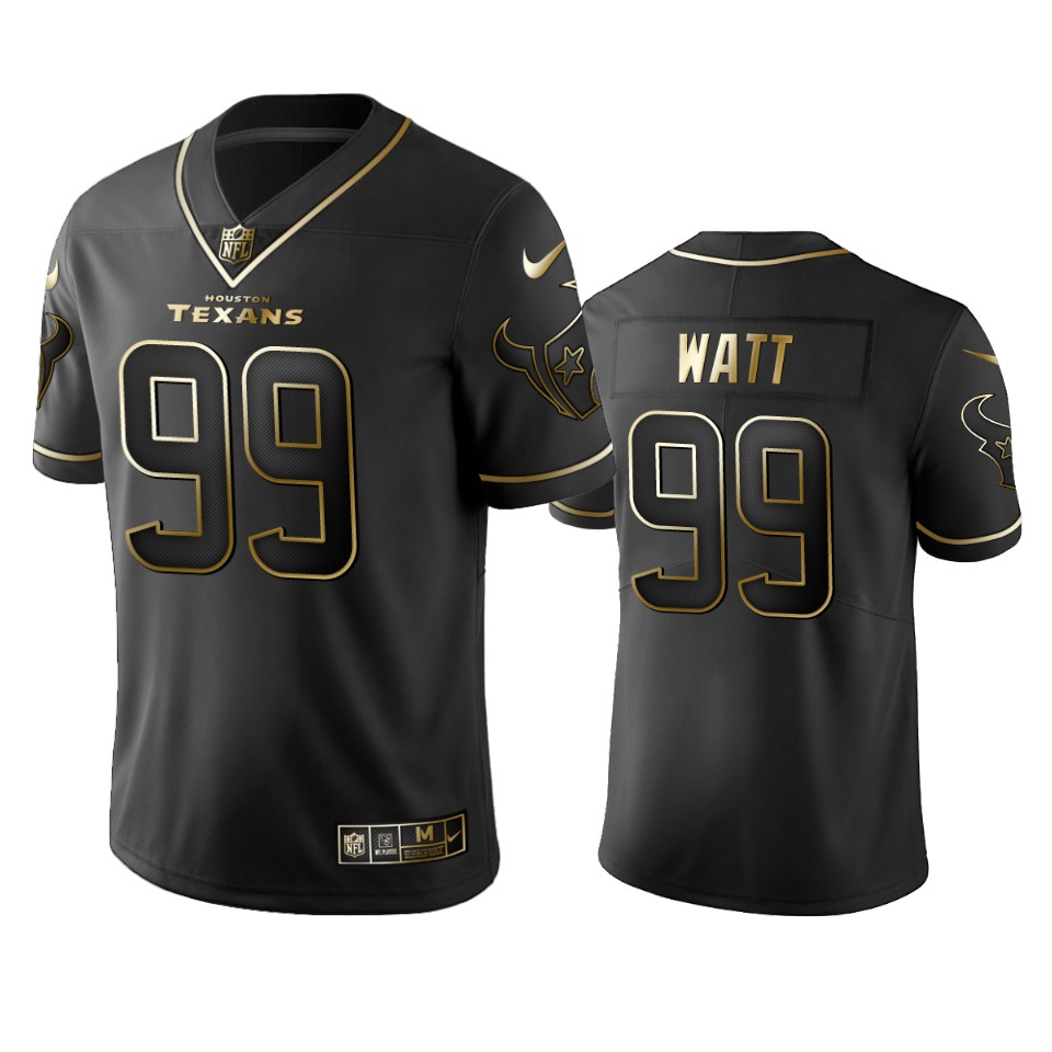 Men's Houston Texans #99 J.J. Watt Black 2019 Golden Edition Limited Stitched NFL Jersey