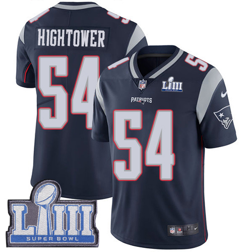Men's New England Patriots #54 Dont'a Hightower Navy Blue Super Bowl LIII Vapor Untouchable Limited Stitched NFL Jersey