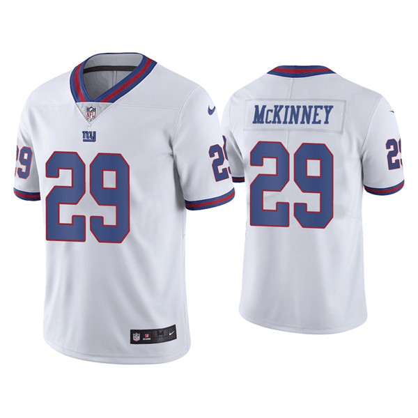 Men's Giants #29 Xavier McKinney White Color Rush Limited Stitched NFL Jerse