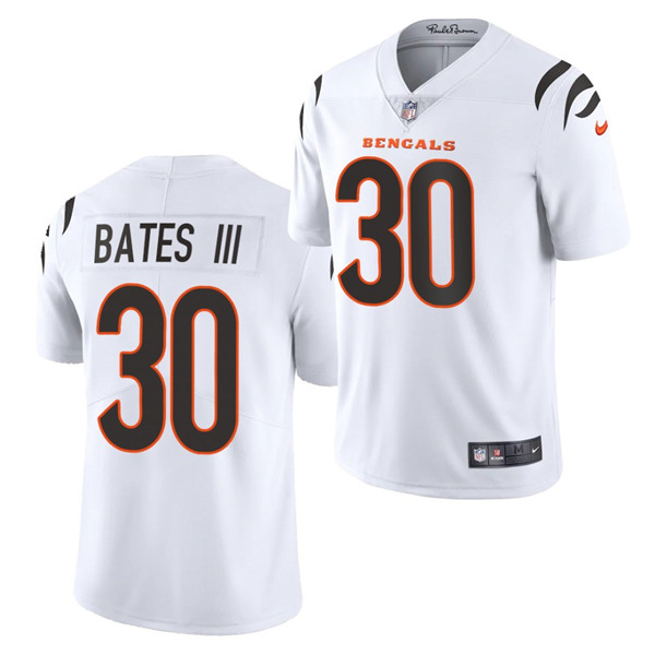 Men's Cincinnati Bengals #30 Jessie Bates III 2021 White Vapor Untouchable Limited Stitched NFL Jersey