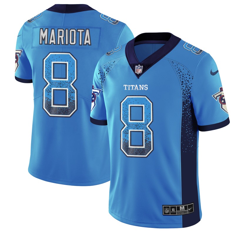 Men's Titans #8 Marcus Mariota Blue 2018 Drift Fashion Color Rush Limited Stitched NFL Jersey
