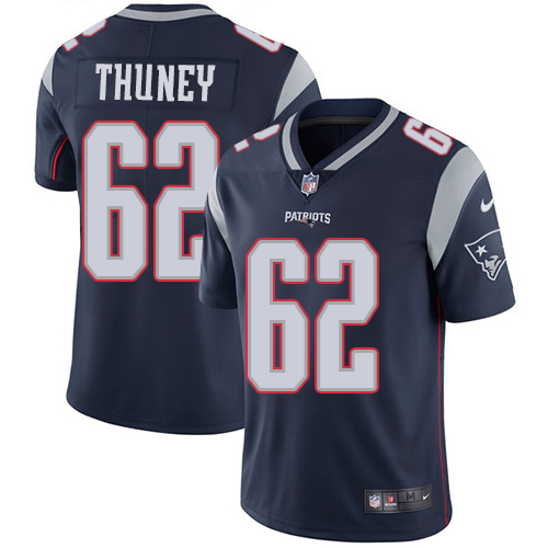 Men'sNew England Patriots #62 Joe Thuney Navy Blue Vapor Untouchable Limited Stitched NFL Jersey