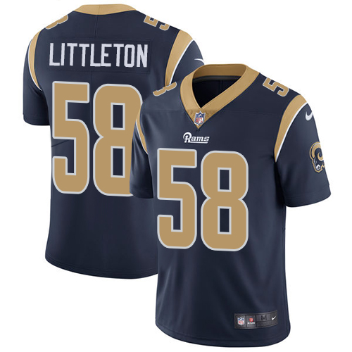 Men's Los Angeles Rams #58 Cory Littleton Navy Vapor Untouchable Limited Stitched NFL Jersey