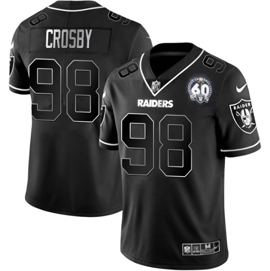 Men's Las Vegas Raiders #98 Maxx Crosby Black Shadow Vapor Limited Stitched Jersey