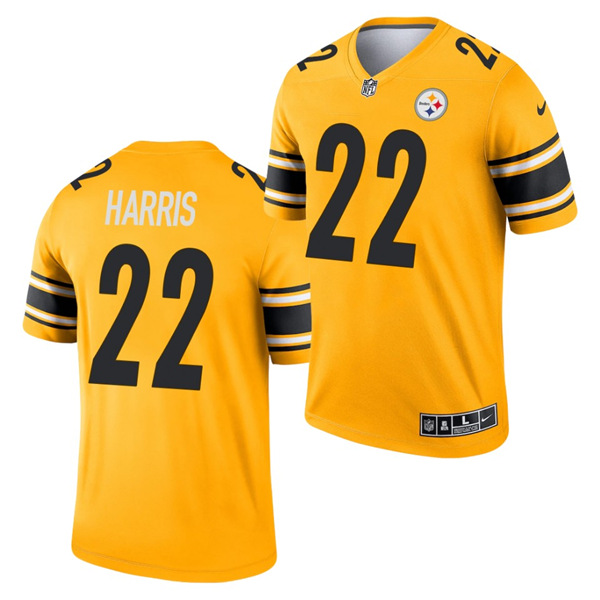 Men's Pittsburgh Steelers #22 Najee Harris Gold Inverted Legend NFL Jersey (Check description if you want Women or Youth size)