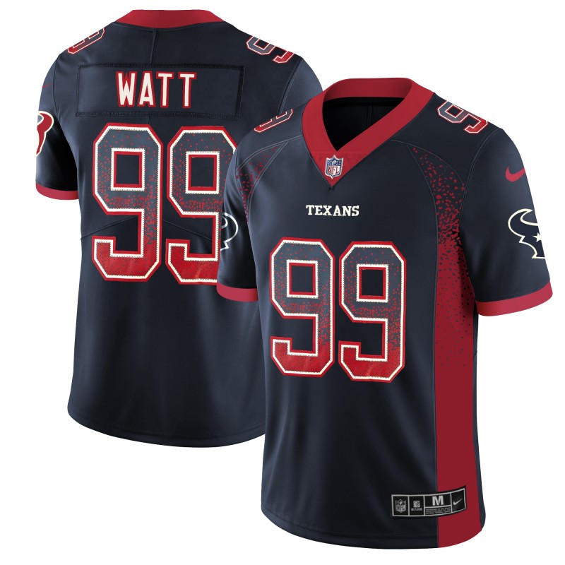 Men's Texans #99 Watt Navy 2018 Drift Fashion Color Rush Limited Stitched NFL Jersey