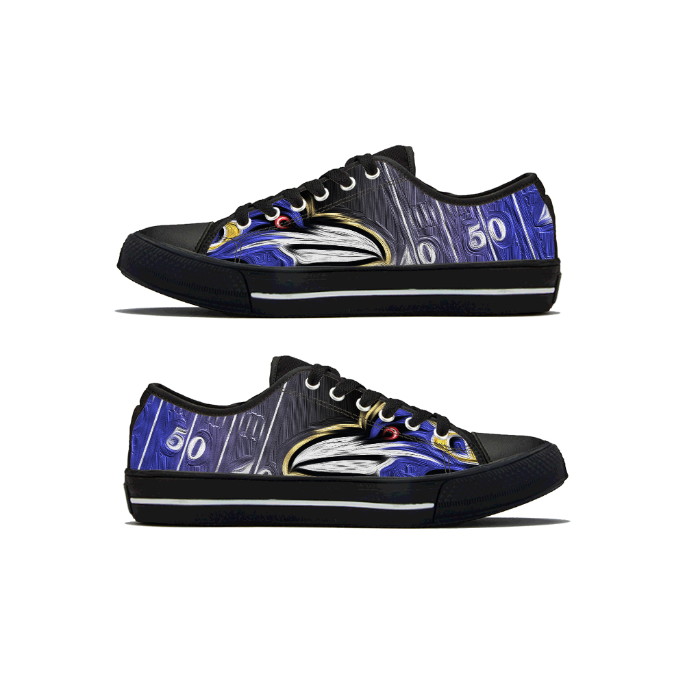Men's Baltimore Ravens Low Top Canvas Sneakers 005