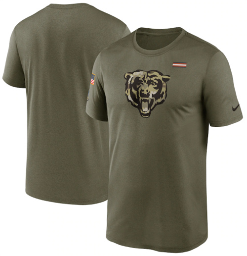 Men's Chicago Bears 2021 Olive Salute To Service Legend Performance T-Shirt
