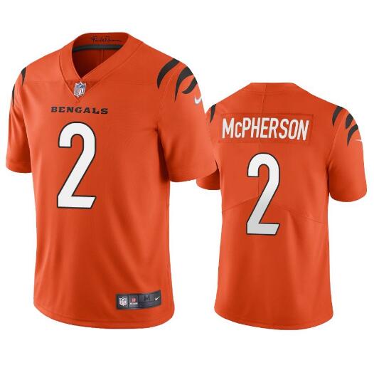 Men's Cincinnati Bengals #2 Evan McPherson Orange Vapor Untouchable Limited Stitched Jersey