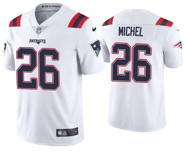 Men's New England Patriots #26 Sony Michel 2020 White Vapor Untouchable Limited Stitched NFL Jersey