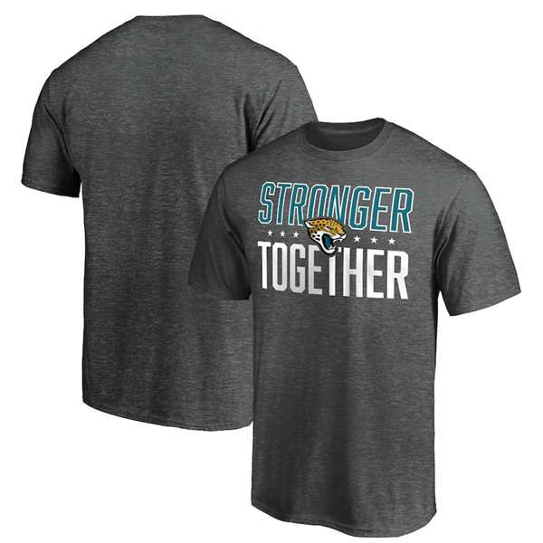 Men's Jacksonville Jaguars Heather Charcoal Stronger Together T-Shirt
