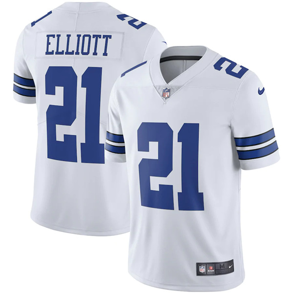Men's Nike Dallas Cowboys #21 Ezekiel Elliott White Stitched NFL Vapor Untouchable Limited Jersey