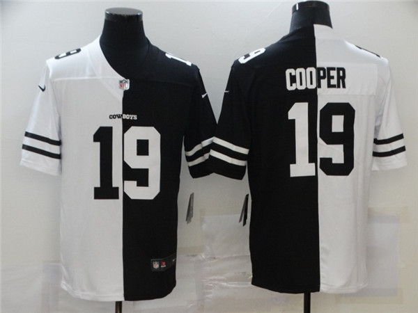 Men's Dallas Cowboys #19 Amari Cooper Black White Split 2020 Stitched Jersey