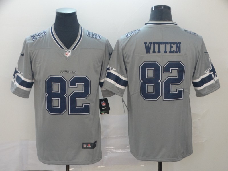 Men's Dallas Cowboys #82 Jason Witten Gray Inverted Legend Stitched NFL Jersey